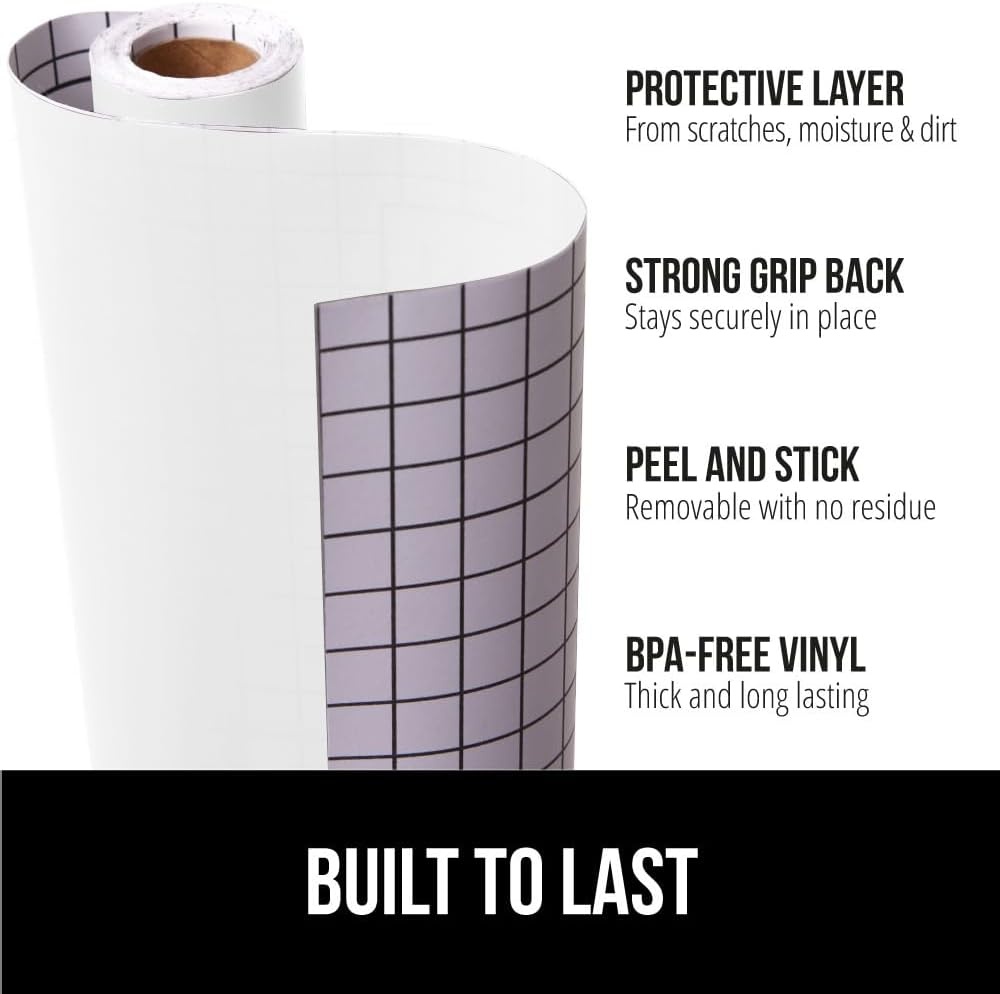 image:imageGORILLA GRIP Peel and Stick Paper Removable Cover for Books Shelves Countertops Drawers Cabinets and Crafts Easy Install Kitchen Decor Shelf Cabinet Liners 118 in x 20 FT Bright WhiteBright White