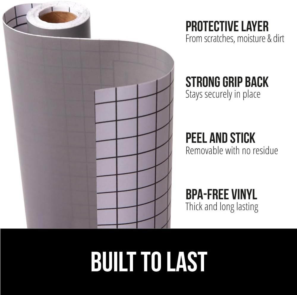 image:imageGORILLA GRIP Peel and Stick Paper Removable Cover for Books Shelves Countertops Drawers Cabinets and Crafts Easy Install Kitchen Decor Shelf Cabinet Liners 118 in x 20 FT Bright WhiteGray