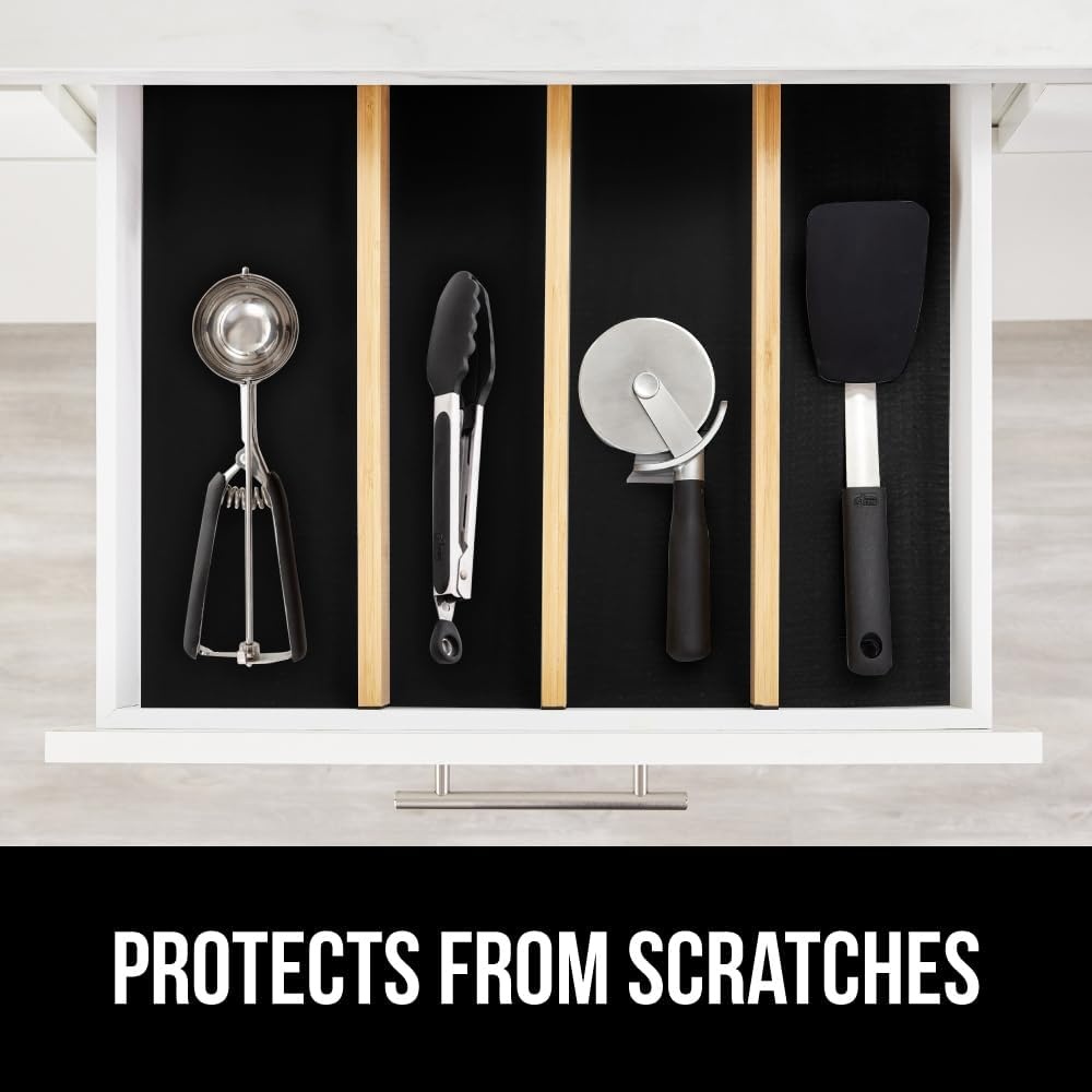 image:imageGORILLA GRIP Peel and Stick Paper Removable Cover for Books Shelves Countertops Drawers Cabinets and Crafts Easy Install Kitchen Decor Shelf Cabinet Liners 118 in x 20 FT Bright WhiteJet Black