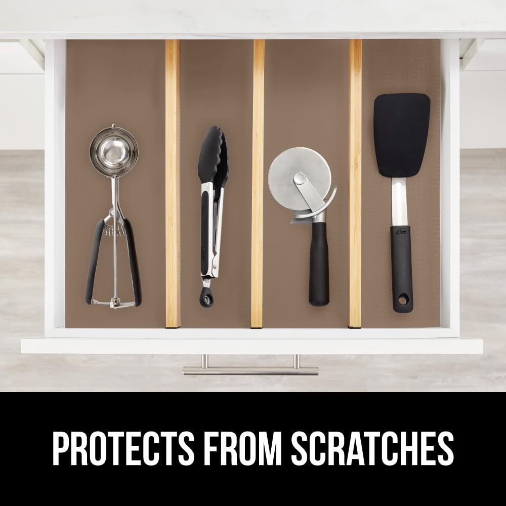 image:imageGORILLA GRIP Peel and Stick Paper Removable Cover for Books Shelves Countertops Drawers Cabinets and Crafts Easy Install Kitchen Decor Shelf Cabinet Liners 118 in x 20 FT Bright WhiteBeige