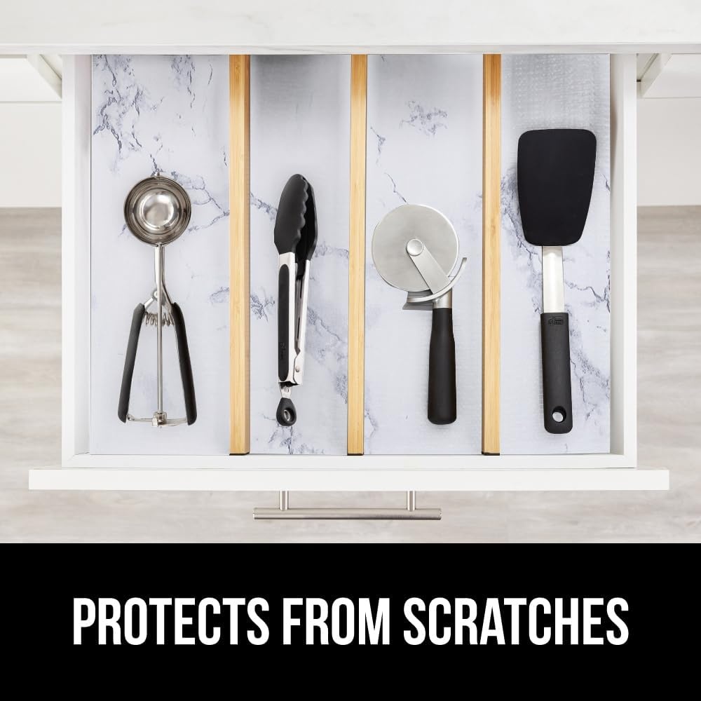 image:imageGORILLA GRIP Peel and Stick Paper Removable Cover for Books Shelves Countertops Drawers Cabinets and Crafts Easy Install Kitchen Decor Shelf Cabinet Liners 118 in x 20 FT Bright WhiteMarble