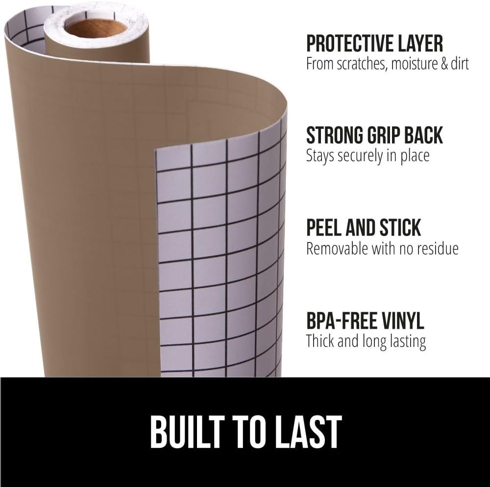 image:imageGORILLA GRIP Peel and Stick Paper Removable Cover for Books Shelves Countertops Drawers Cabinets and Crafts Easy Install Kitchen Decor Shelf Cabinet Liners 118 in x 20 FT Bright WhiteBeige