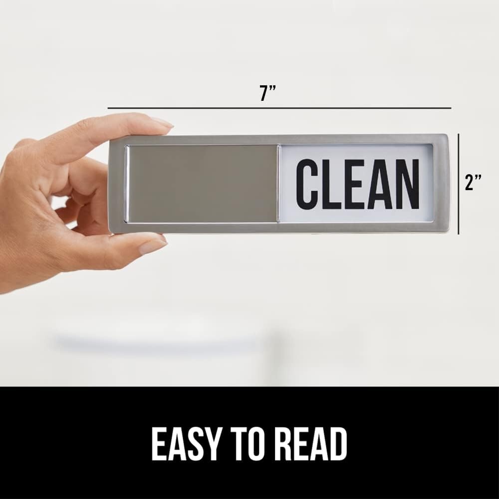 image:imageGORILLA GRIP Strong Dishwasher Magnet Clean Dirty Sign Large Letters for Easy Read Optional Adhesive Sticker for NonMagnet Surfaces NonScratch Sliding Dish Washer Magnets Kitchen Decor SilverSilver