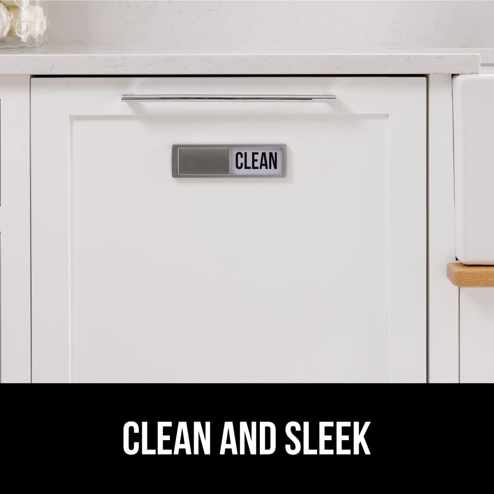 image:imageGORILLA GRIP Strong Dishwasher Magnet Clean Dirty Sign Large Letters for Easy Read Optional Adhesive Sticker for NonMagnet Surfaces NonScratch Sliding Dish Washer Magnets Kitchen Decor SilverSilver