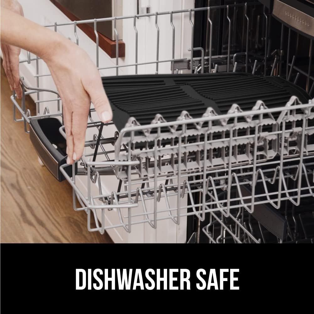 image:imageGORILLA GRIP Ultra Water Absorbent Microfiber Dish Drying Mat Quick Dry Thick Mesh Slip Resistant Pad for Sink Dishes or Under Rack Kitchen Counter Accessories Machine Wash Mats 18x16 Inch BlackBlack
