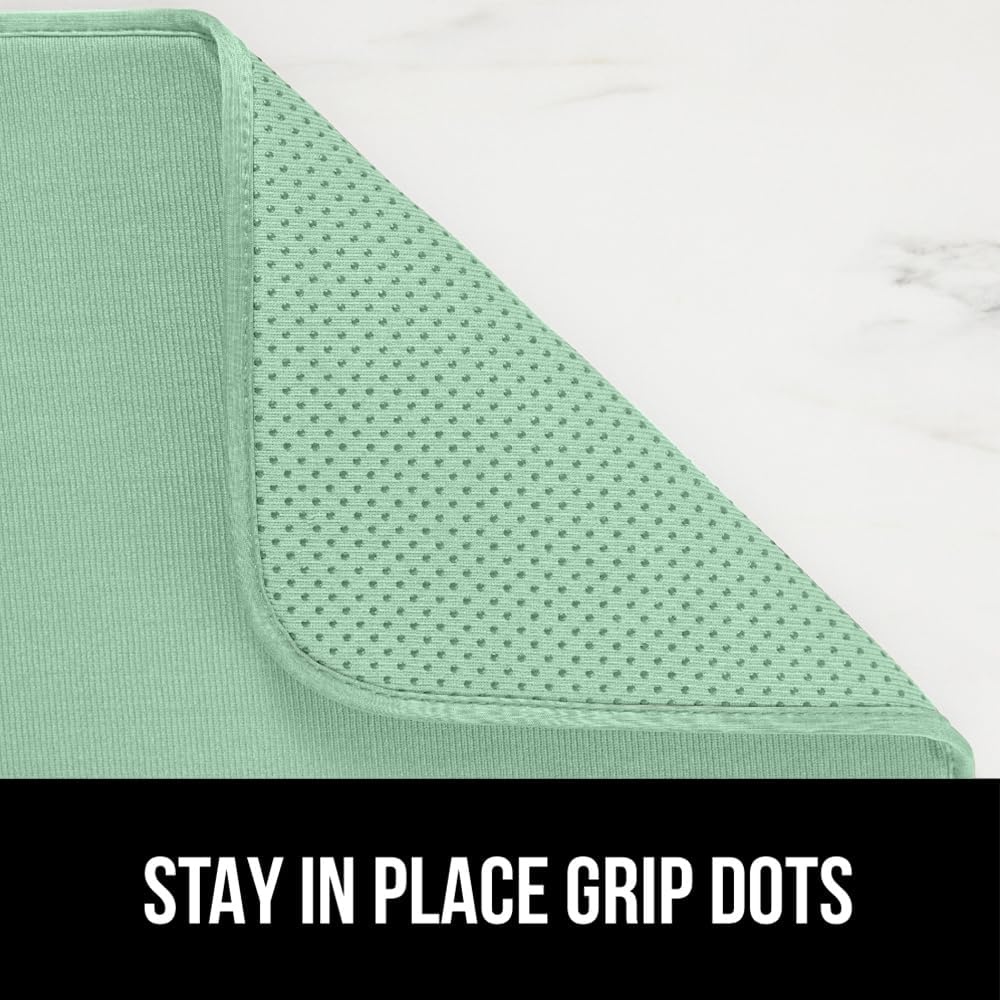 image:imageGORILLA GRIP Ultra Water Absorbent Microfiber Dish Drying Mat Quick Dry Thick Mesh Slip Resistant Pad for Sink Dishes or Under Rack Kitchen Counter Accessories Machine Wash Mats 18x16 Inch BlackMint