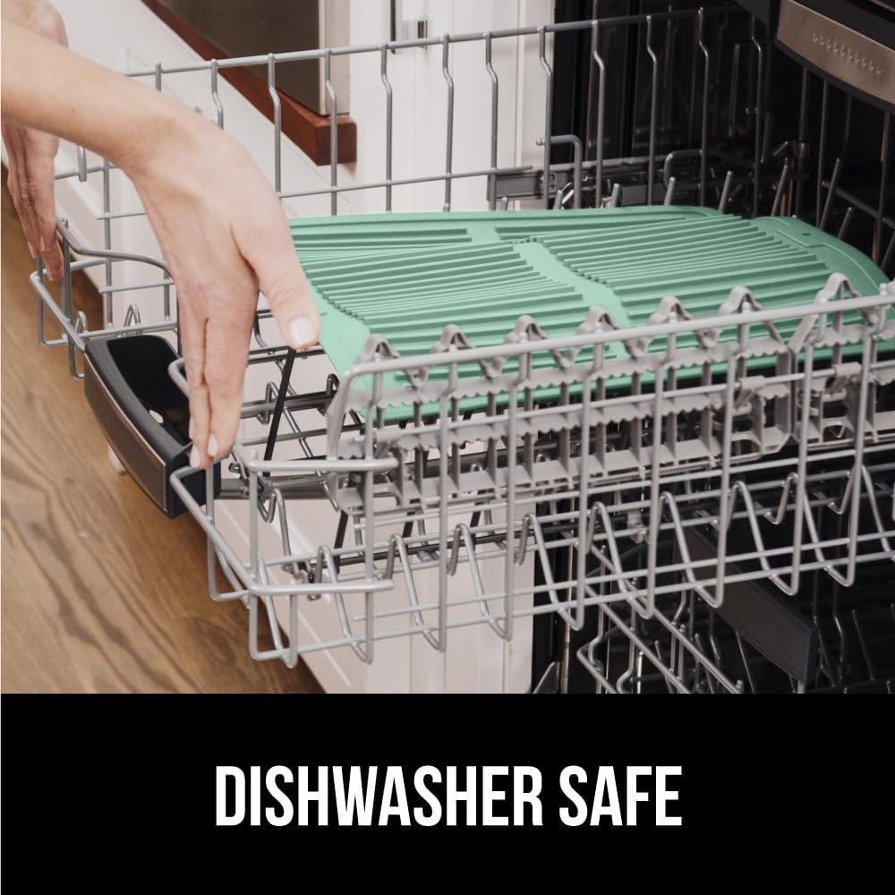 image:imageGORILLA GRIP Ultra Water Absorbent Microfiber Dish Drying Mat Quick Dry Thick Mesh Slip Resistant Pad for Sink Dishes or Under Rack Kitchen Counter Accessories Machine Wash Mats 18x16 Inch BlackMint