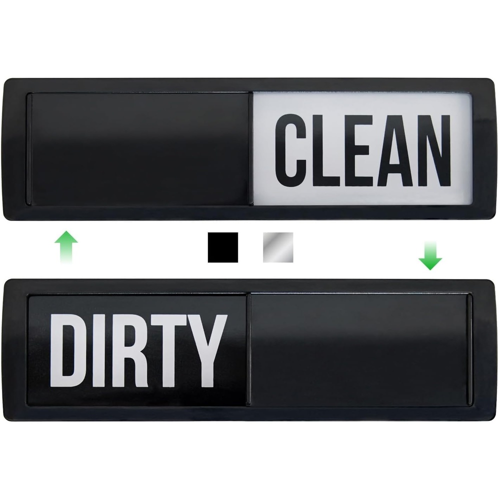 image:imageGORILLA GRIP Strong Dishwasher Magnet Clean Dirty Sign Large Letters for Easy Read Optional Adhesive Sticker for NonMagnet Surfaces NonScratch Sliding Dish Washer Magnets Kitchen Decor SilverBlack