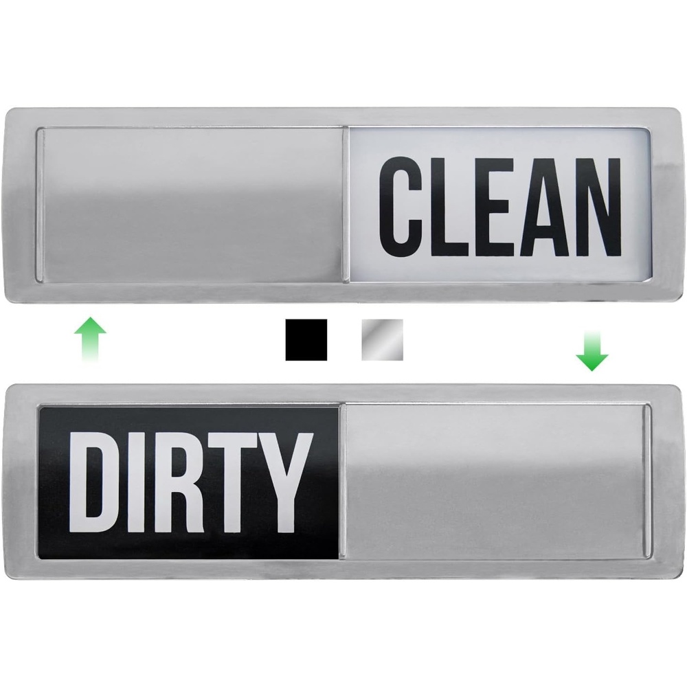 image:imageGORILLA GRIP Strong Dishwasher Magnet Clean Dirty Sign Large Letters for Easy Read Optional Adhesive Sticker for NonMagnet Surfaces NonScratch Sliding Dish Washer Magnets Kitchen Decor SilverSilver