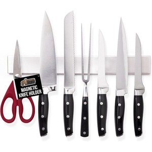 image:imageGORILLA GRIP 304 Stainless Steel Heavy Duty Magnetic Knife Holder Secure Wall Mounted Bar for Knives Tools Holds Up to 6 lbs Kitchen Organizer 10 Inch Strip Easy Installation Screws IncludedSilver