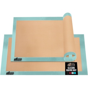 image:imageGORILLA GRIP BPAFree Reusable Nonstick Silicone Baking Mat 165x1187 Half Sheet 2PK Oven Safe Cookie Sheet Liners Up to 500 Degrees No Mess Easy Clean Pastry Mats Kitchen Essentials MintMint