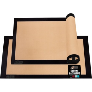 image:imageGORILLA GRIP BPAFree Reusable Nonstick Silicone Baking Mat 165x1187 Half Sheet 2PK Oven Safe Cookie Sheet Liners Up to 500 Degrees No Mess Easy Clean Pastry Mats Kitchen Essentials MintBlack