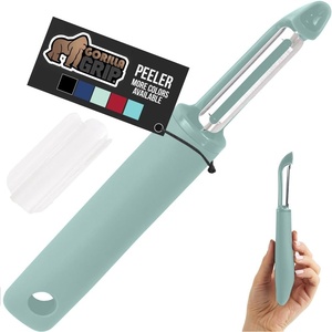 image:imageGORILLA GRIP Patented BPAFree Vegetable Peeler Extra Sharp Swivel Stainless Steel Blades with Guard Comfortable Soft Handle Easily Peel Carrots or Fruit Potato Eye Remover Washer Safe BlackMint