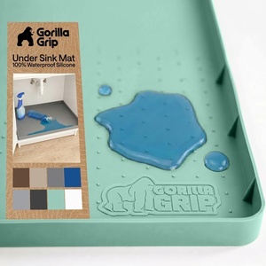 image:imageGORILLA GRIP Waterproof Silicone Under Sink Mat with Raised Lip for Kitchen and Bathroom 34 x 22 in Cabinet Shelf Liner Stay in Place Mats Dishwasher Safe Drawer Liner Organizer Tray GrayMint