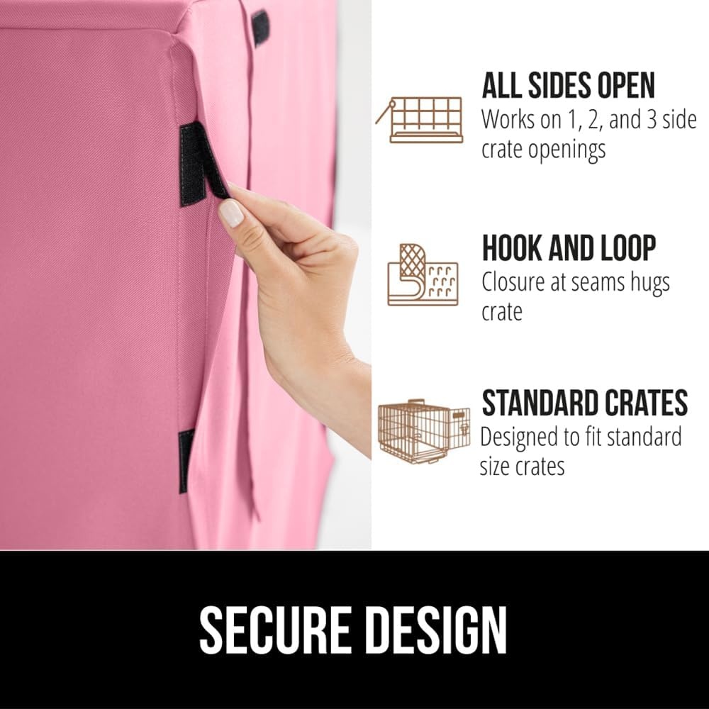 image:imageGORILLA GRIP Dog Crate Covers compatible with Amazon Basics Dog Crates All Sides Open Privacy Cover Fits 42 Wire Kennel Breathable Mesh Windows Light Reducing Puppy Training Cage Topper Gray PawPink