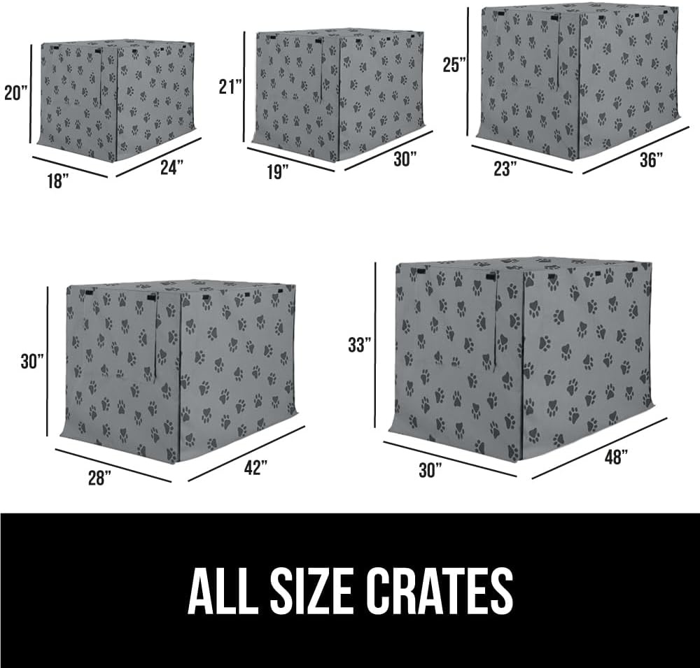 image:imageGORILLA GRIP Dog Crate Covers compatible with Amazon Basics Dog Crates All Sides Open Privacy Cover Fits 42 Wire Kennel Breathable Mesh Windows Light Reducing Puppy Training Cage Topper Gray PawGray Black Paw