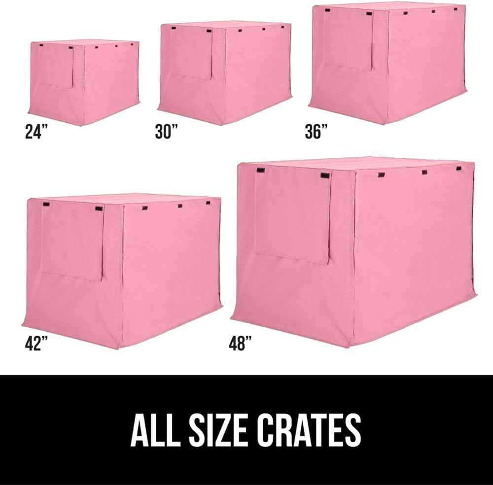image:imageGORILLA GRIP Dog Crate Covers compatible with Amazon Basics Dog Crates All Sides Open Privacy Cover Fits 42 Wire Kennel Breathable Mesh Windows Light Reducing Puppy Training Cage Topper Gray PawPink