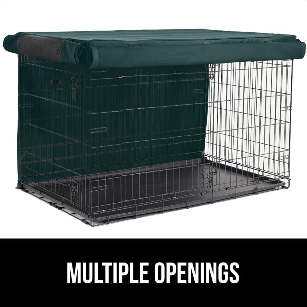 image:imageGORILLA GRIP Dog Crate Covers compatible with Amazon Basics Dog Crates All Sides Open Privacy Cover Fits 42 Wire Kennel Breathable Mesh Windows Light Reducing Puppy Training Cage Topper Gray PawHunter Green