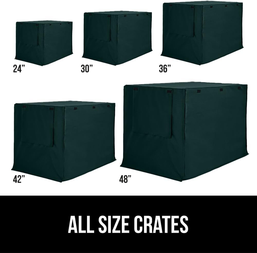 image:imageGORILLA GRIP Dog Crate Covers compatible with Amazon Basics Dog Crates All Sides Open Privacy Cover Fits 42 Wire Kennel Breathable Mesh Windows Light Reducing Puppy Training Cage Topper Gray PawHunter Green