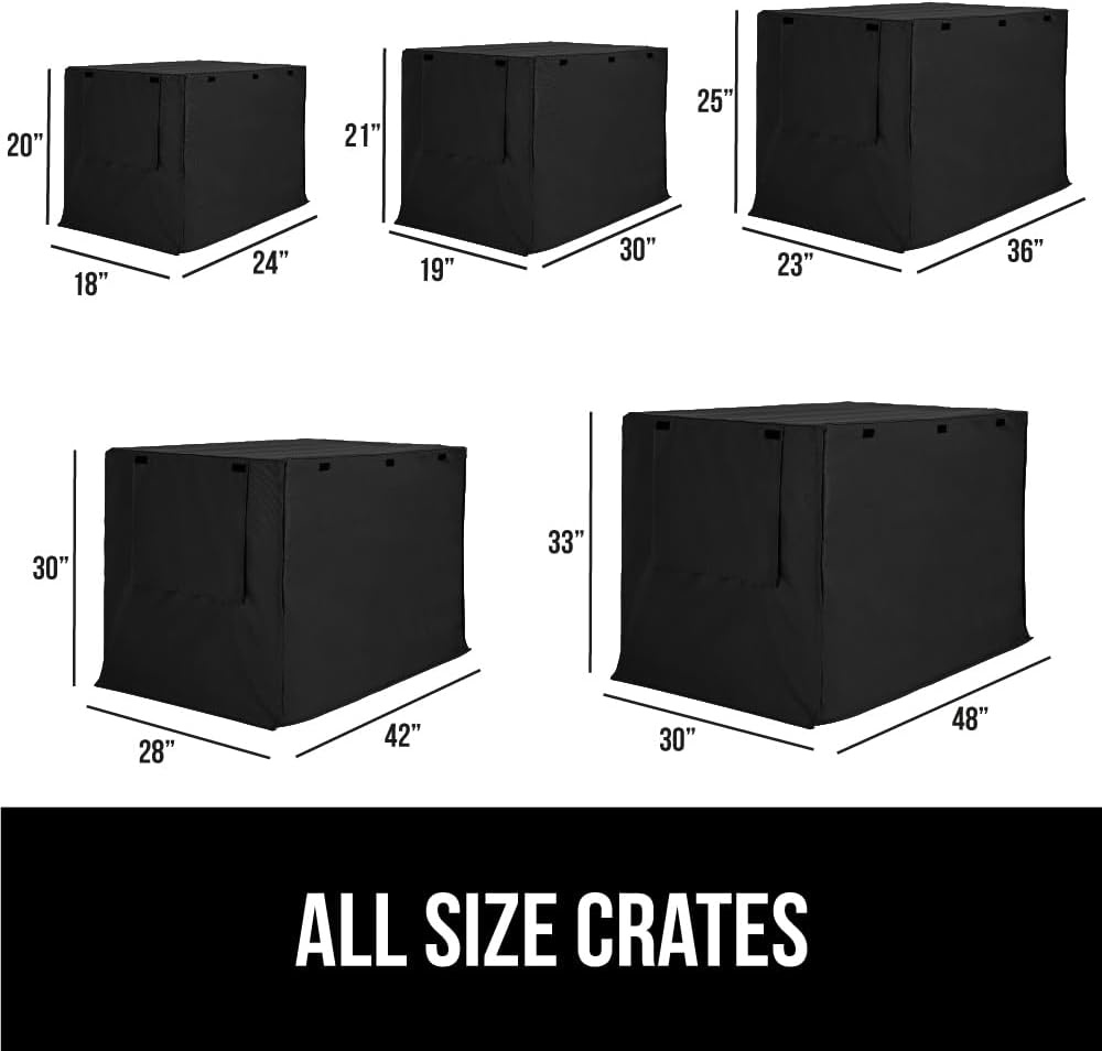 image:imageGORILLA GRIP Dog Crate Covers compatible with Amazon Basics Dog Crates All Sides Open Privacy Cover Fits 42 Wire Kennel Breathable Mesh Windows Light Reducing Puppy Training Cage Topper Gray PawBlack