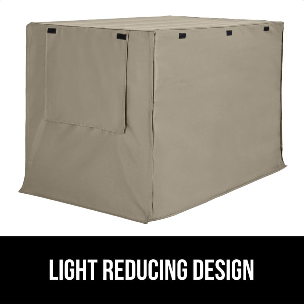 image:imageGORILLA GRIP Dog Crate Covers compatible with Amazon Basics Dog Crates All Sides Open Privacy Cover Fits 42 Wire Kennel Breathable Mesh Windows Light Reducing Puppy Training Cage Topper Gray PawLight Taupe