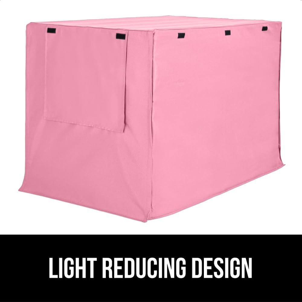 image:imageGORILLA GRIP Dog Crate Covers compatible with Amazon Basics Dog Crates All Sides Open Privacy Cover Fits 42 Wire Kennel Breathable Mesh Windows Light Reducing Puppy Training Cage Topper Gray PawPink