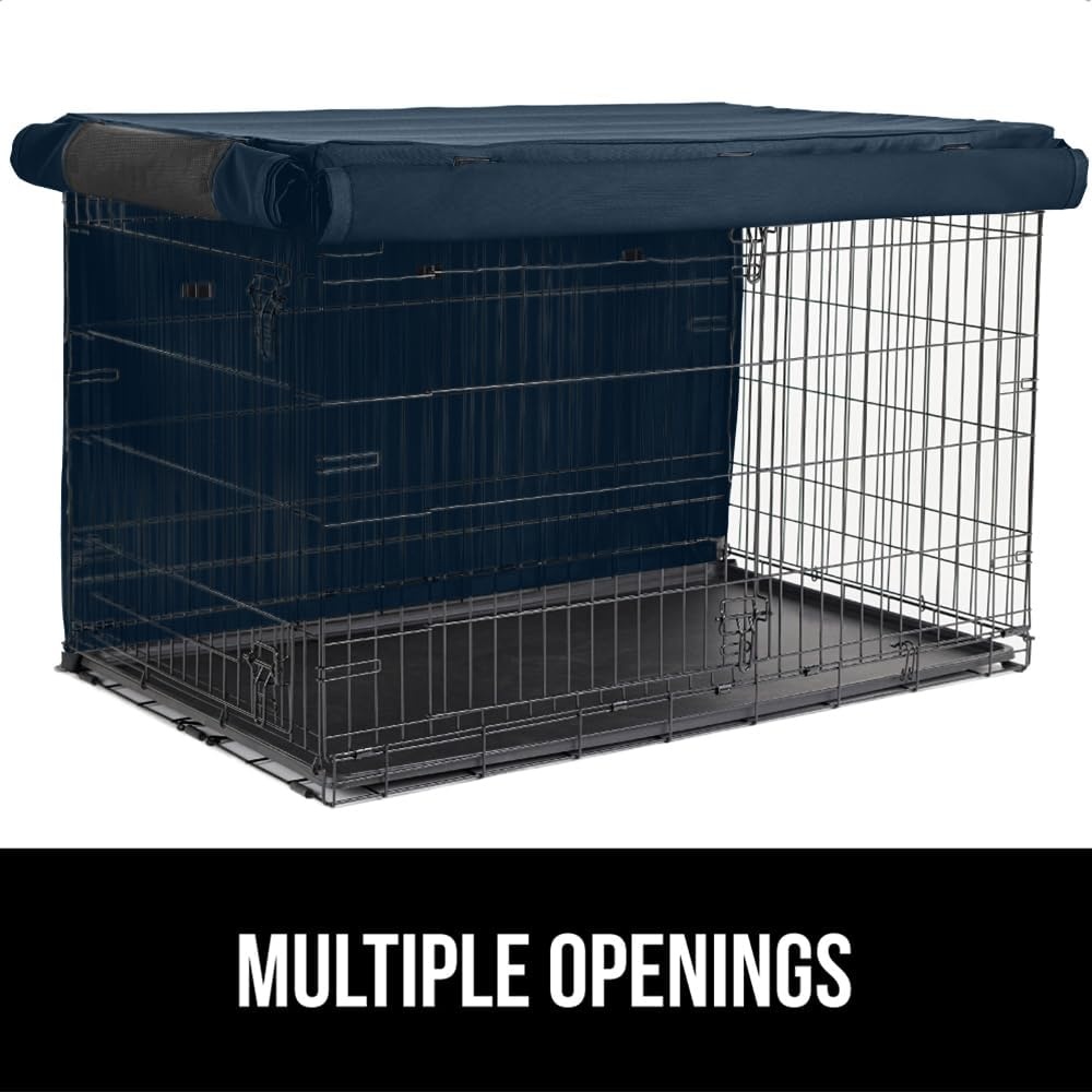 image:imageGORILLA GRIP Dog Crate Covers compatible with Amazon Basics Dog Crates All Sides Open Privacy Cover Fits 42 Wire Kennel Breathable Mesh Windows Light Reducing Puppy Training Cage Topper Gray PawNavy