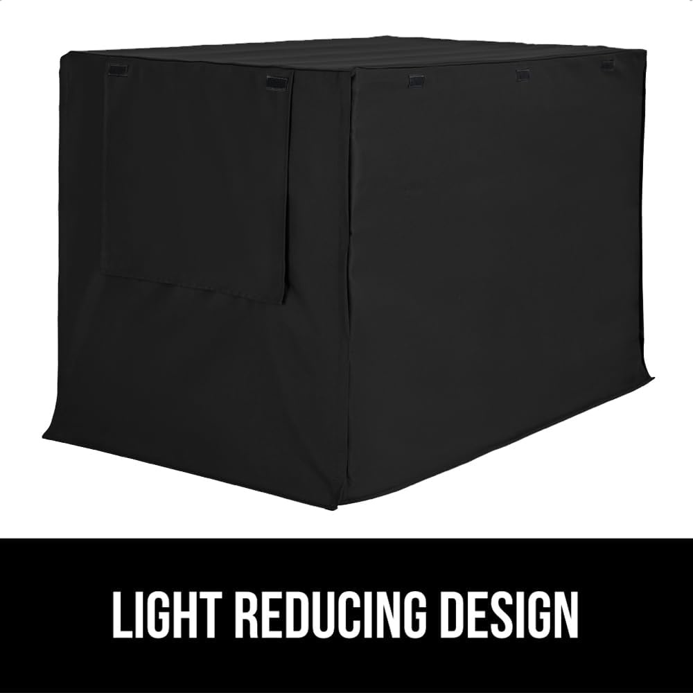 image:imageGORILLA GRIP Dog Crate Covers compatible with Amazon Basics Dog Crates All Sides Open Privacy Cover Fits 42 Wire Kennel Breathable Mesh Windows Light Reducing Puppy Training Cage Topper Gray PawBlack