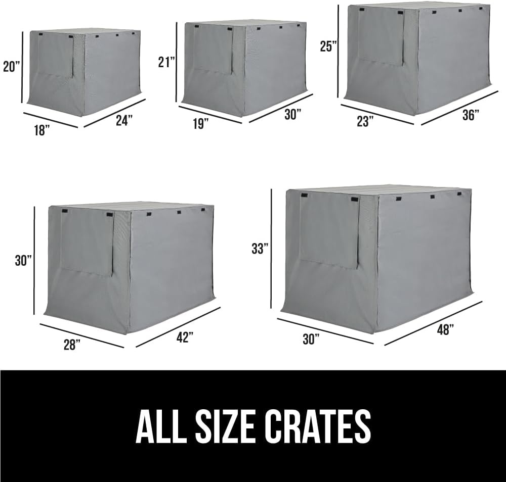 image:imageGORILLA GRIP Dog Crate Covers compatible with Amazon Basics Dog Crates All Sides Open Privacy Cover Fits 42 Wire Kennel Breathable Mesh Windows Light Reducing Puppy Training Cage Topper Gray PawGray