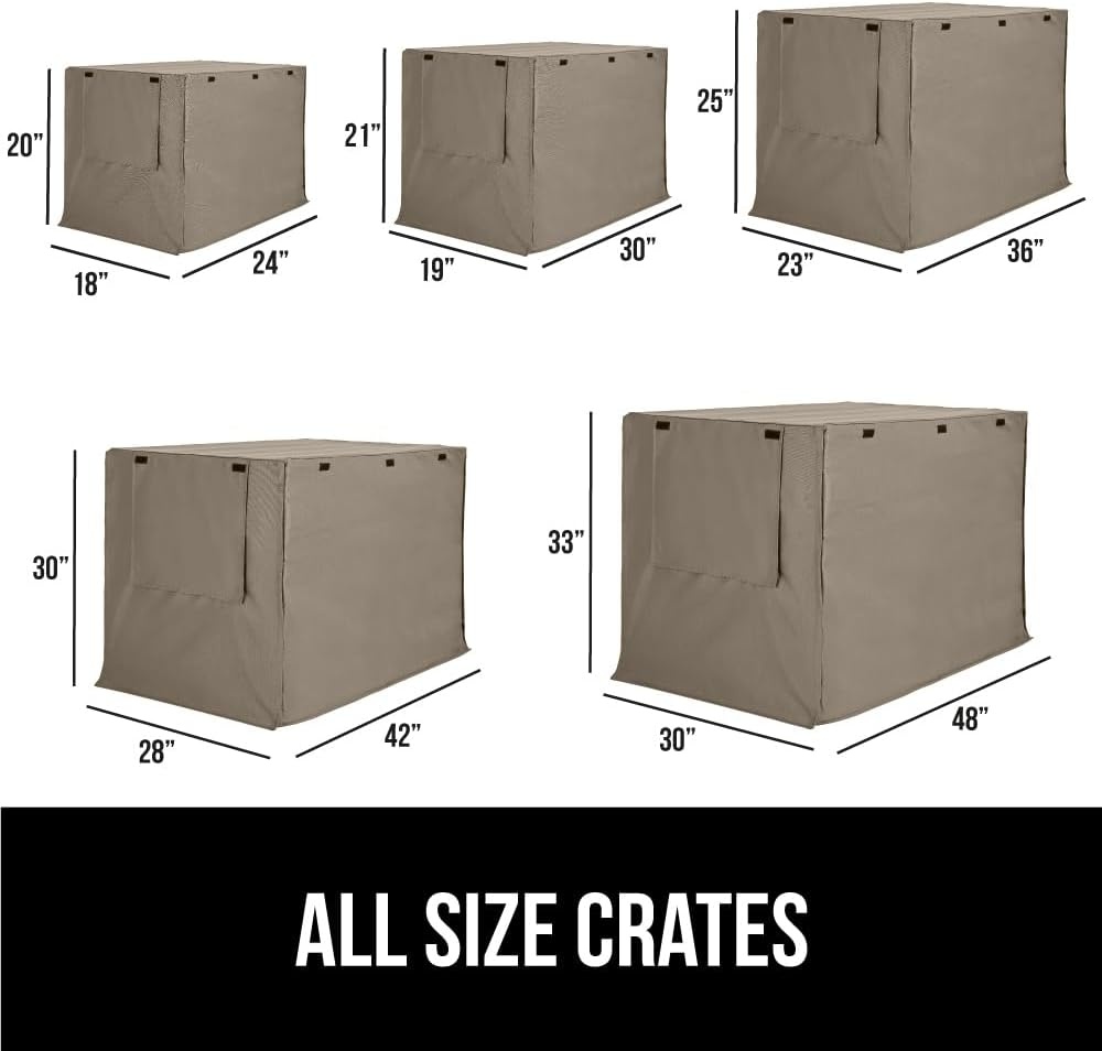 image:imageGORILLA GRIP Dog Crate Covers compatible with Amazon Basics Dog Crates All Sides Open Privacy Cover Fits 42 Wire Kennel Breathable Mesh Windows Light Reducing Puppy Training Cage Topper Gray PawLight Taupe