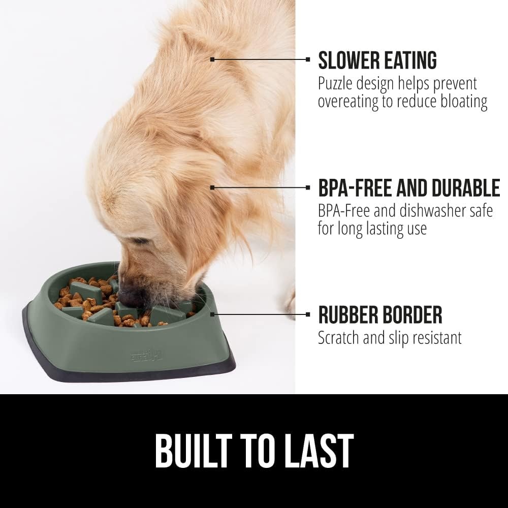 image:imageGORILLA GRIP Patented BPA Free Slow Feeder Dog Bowls Interactive Puzzle Toy for Dogs and Cats Food Training Enrichment Keeps Pets Busy and Prevents Puppy Overeating All Breeds 2 Cup GraySage