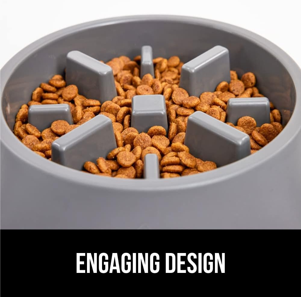 image:imageGORILLA GRIP Patented BPA Free Slow Feeder Dog Bowls Interactive Puzzle Toy for Dogs and Cats Food Training Enrichment Keeps Pets Busy and Prevents Puppy Overeating All Breeds 2 Cup GrayGray