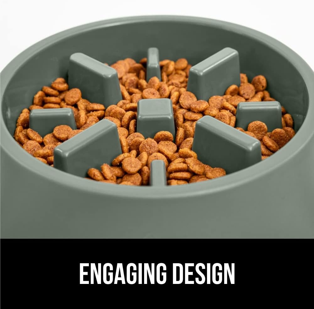 image:imageGORILLA GRIP Patented BPA Free Slow Feeder Dog Bowls Interactive Puzzle Toy for Dogs and Cats Food Training Enrichment Keeps Pets Busy and Prevents Puppy Overeating All Breeds 2 Cup GraySage