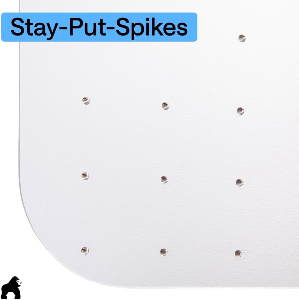 image:imageGORILLA GRIP Slip Resistant Clear Office Chair Mat for Carpet Floors Smooth Rolling Glide Under Desk Heavy Duty Plastic Computer Mats and Carpeted Floor Protector Work and Gaming Chairs 29x47Carpet Floor with Lip