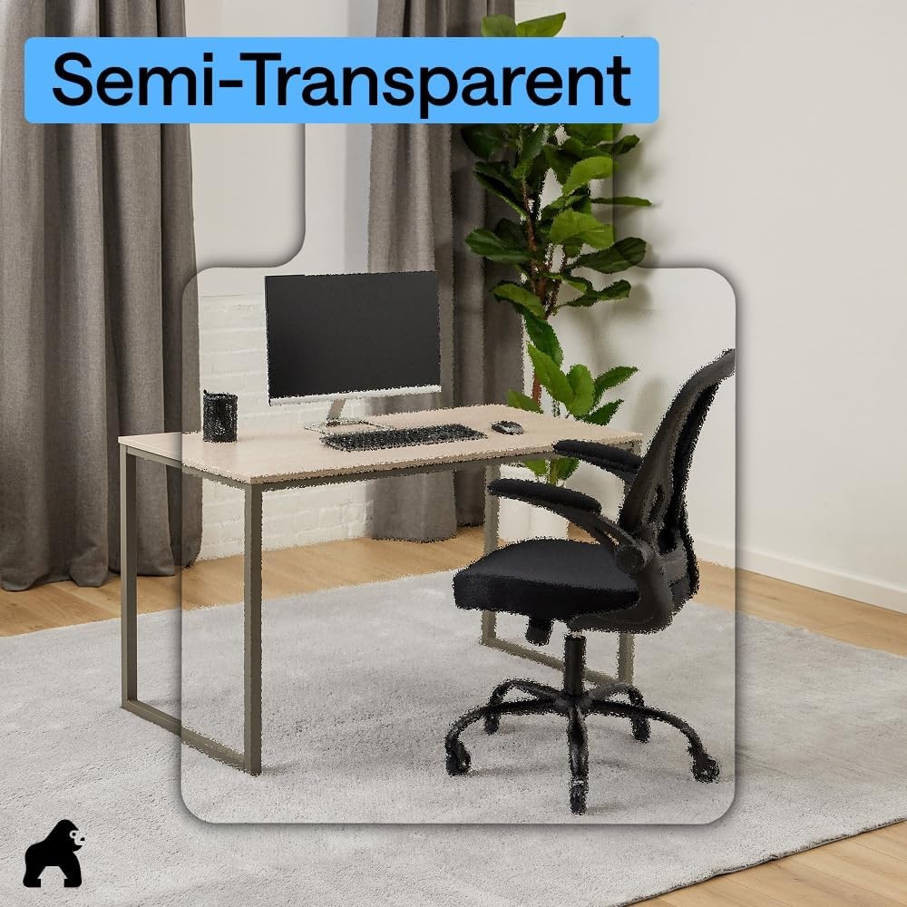 image:imageGORILLA GRIP Slip Resistant Clear Office Chair Mat for Carpet Floors Smooth Rolling Glide Under Desk Heavy Duty Plastic Computer Mats and Carpeted Floor Protector Work and Gaming Chairs 29x47Carpet Floor with Lip