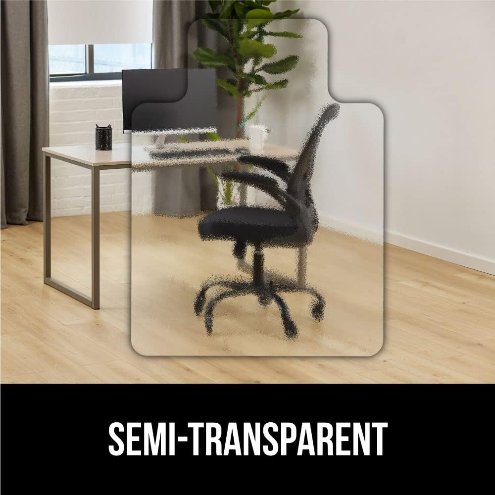 image:imageGORILLA GRIP Slip Resistant Clear Office Chair Mat for Carpet Floors Smooth Rolling Glide Under Desk Heavy Duty Plastic Computer Mats and Carpeted Floor Protector Work and Gaming Chairs 29x47Hardwood Floor