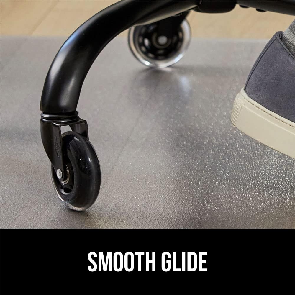 image:imageGORILLA GRIP Slip Resistant Clear Office Chair Mat for Carpet Floors Smooth Rolling Glide Under Desk Heavy Duty Plastic Computer Mats and Carpeted Floor Protector Work and Gaming Chairs 29x47Hardwood Floor