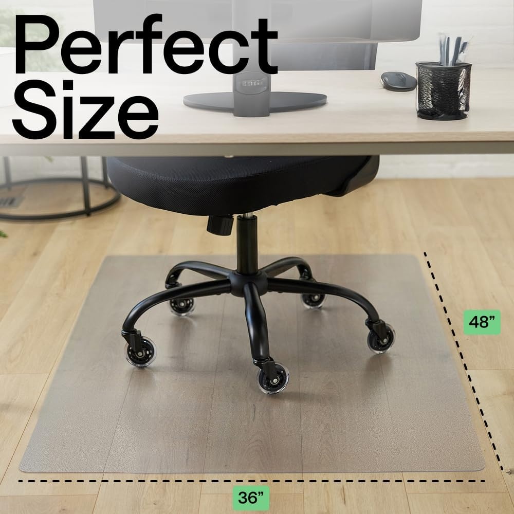 image:imageGORILLA GRIP Slip Resistant Clear Office Chair Mat for Carpet Floors Smooth Rolling Glide Under Desk Heavy Duty Plastic Computer Mats and Carpeted Floor Protector Work and Gaming Chairs 29x47Hardwood Floor
