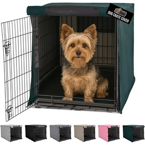 image:imageGORILLA GRIP Dog Crate Covers compatible with Amazon Basics Dog Crates All Sides Open Privacy Cover Fits 42 Wire Kennel Breathable Mesh Windows Light Reducing Puppy Training Cage Topper Gray PawHunter Green