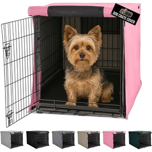 image:imageGORILLA GRIP Dog Crate Covers compatible with Amazon Basics Dog Crates All Sides Open Privacy Cover Fits 42 Wire Kennel Breathable Mesh Windows Light Reducing Puppy Training Cage Topper Gray PawPink