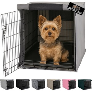 image:imageGORILLA GRIP Dog Crate Covers compatible with Amazon Basics Dog Crates All Sides Open Privacy Cover Fits 42 Wire Kennel Breathable Mesh Windows Light Reducing Puppy Training Cage Topper Gray PawGray