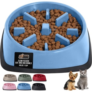image:imageGORILLA GRIP Patented BPA Free Slow Feeder Dog Bowls Interactive Puzzle Toy for Dogs and Cats Food Training Enrichment Keeps Pets Busy and Prevents Puppy Overeating All Breeds 2 Cup GrayLight Blue