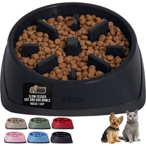 image:imageGORILLA GRIP Patented BPA Free Slow Feeder Dog Bowls Interactive Puzzle Toy for Dogs and Cats Food Training Enrichment Keeps Pets Busy and Prevents Puppy Overeating All Breeds 2 Cup GrayBlack