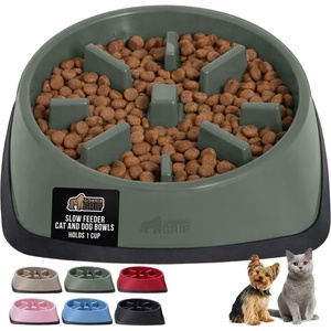 image:imageGORILLA GRIP Patented BPA Free Slow Feeder Dog Bowls Interactive Puzzle Toy for Dogs and Cats Food Training Enrichment Keeps Pets Busy and Prevents Puppy Overeating All Breeds 2 Cup GraySage