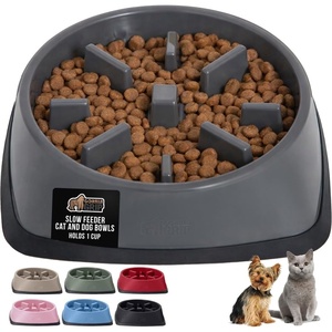 image:imageGORILLA GRIP Patented BPA Free Slow Feeder Dog Bowls Interactive Puzzle Toy for Dogs and Cats Food Training Enrichment Keeps Pets Busy and Prevents Puppy Overeating All Breeds 2 Cup GrayGray
