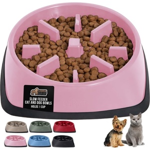 image:imageGORILLA GRIP Patented BPA Free Slow Feeder Dog Bowls Interactive Puzzle Toy for Dogs and Cats Food Training Enrichment Keeps Pets Busy and Prevents Puppy Overeating All Breeds 2 Cup GrayPink