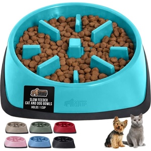 image:imageGORILLA GRIP Patented BPA Free Slow Feeder Dog Bowls Interactive Puzzle Toy for Dogs and Cats Food Training Enrichment Keeps Pets Busy and Prevents Puppy Overeating All Breeds 2 Cup GrayTurquoise