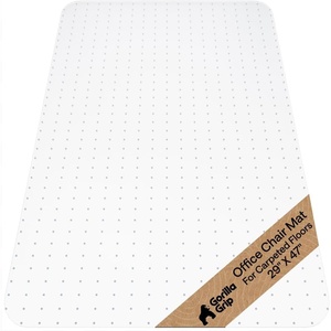 image:imageGORILLA GRIP Slip Resistant Clear Office Chair Mat for Carpet Floors Smooth Rolling Glide Under Desk Heavy Duty Plastic Computer Mats and Carpeted Floor Protector Work and Gaming Chairs 29x47Carpet Floor