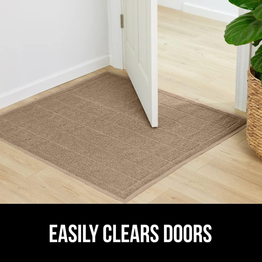 image:imageGORILLA GRIP Dirt Grabber Indoor Outdoor Door Mat 35x23 Durable Mesh Weave Dirt Trapper Doormat for Outside Entrance High Traffic Mud Scraper Low Profile for Entry Heavy Duty Welcome Mat BlackTaupe
