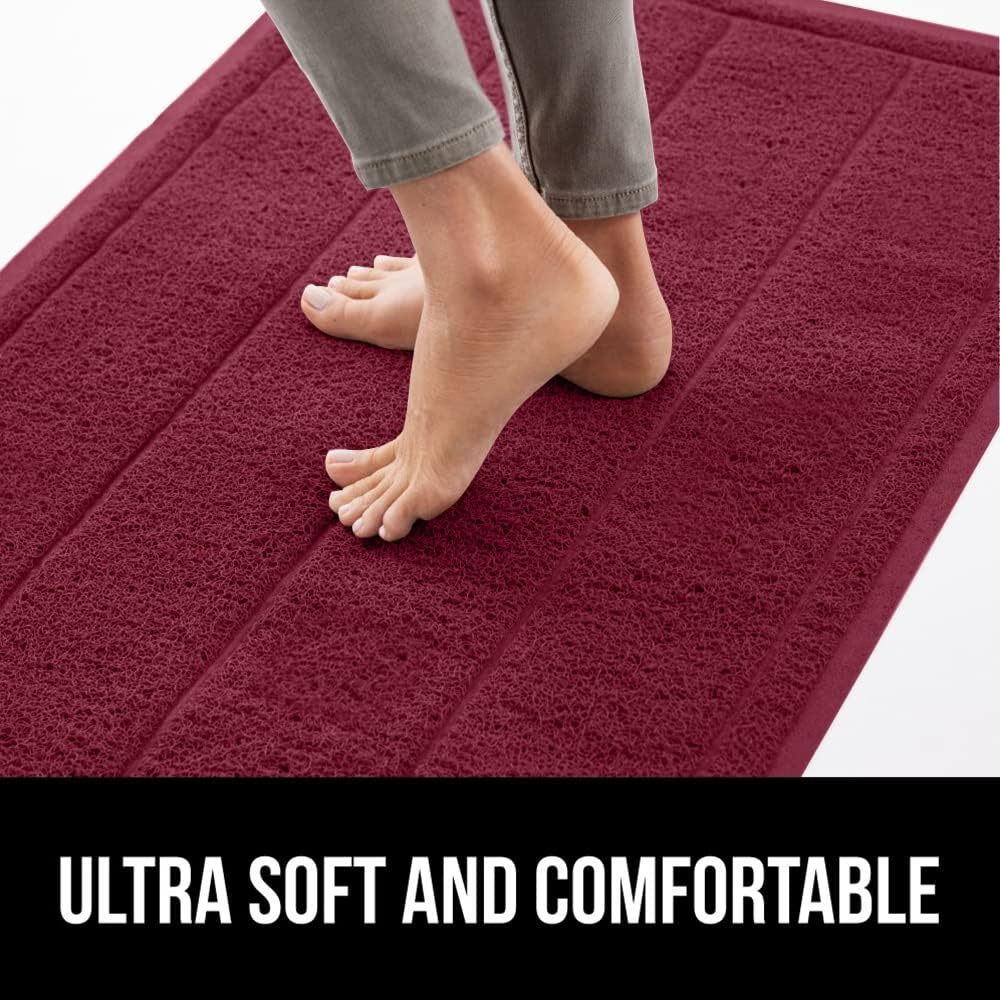 image:imageGORILLA GRIP Dirt Grabber Indoor Outdoor Door Mat 35x23 Durable Mesh Weave Dirt Trapper Doormat for Outside Entrance High Traffic Mud Scraper Low Profile for Entry Heavy Duty Welcome Mat BlackBurgundy Wine
